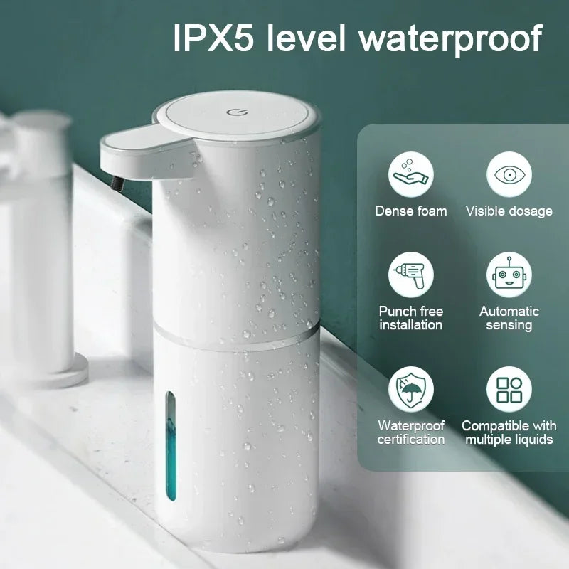 Automatic Soap Dispenser Liquid Foam Touchless Soap Dispenser 380ML USB Rechargeable 4 Level Adjustable Hand Sanitizer